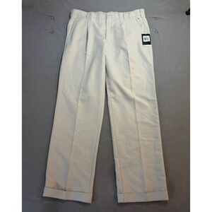 Nike Golf Mens Pleated Cuffed Chino Pants Khaki Beige Trousers 319686 NWT 38x34.
